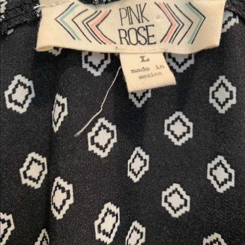 PINK ROSE Black & White Large Blouse - Picture 2 of 5